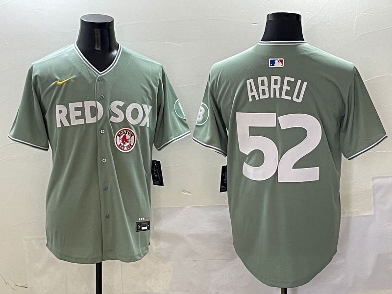 Men Boston Red Sox #52 Abreu Green Joint Name Game Nike 2025 MLB Jersey style 8